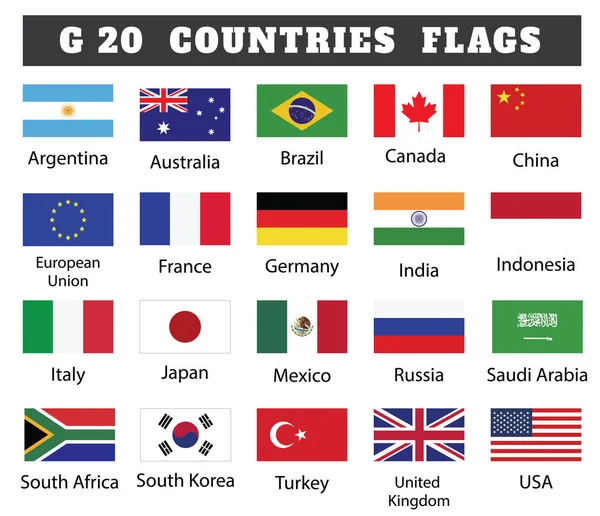 Países Banderas Colección Países Miembros Banderas Del Dibujo Por Ilustración — Vector de stock