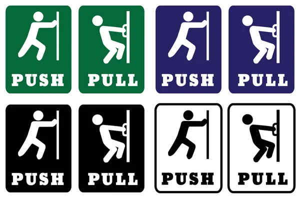 Push Pull Door Sign Collection Push Pull Door Signs Using Vector Graphics