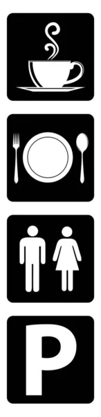 Icône Importante Collection Pour Restaurant Icône Repas Icône Café Symbole — Image vectorielle