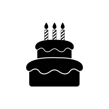 Kek simgesi resimlere göre beyaz arkaplanda izole edildi. Vektör kek simgesi