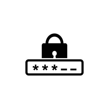 security password Icon isolate on white background drawing by illustration clipart