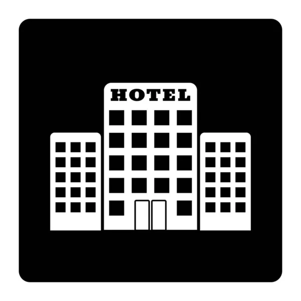 Hotel Icon Isolate Black Background Drawing Illustration Hotel Icon Web — Stock Vector
