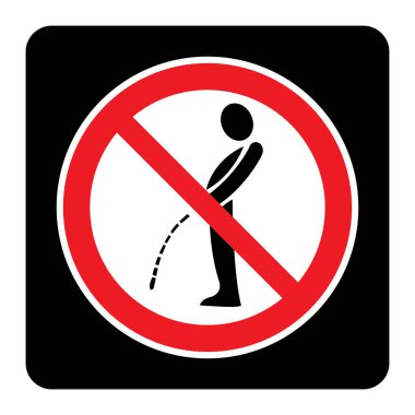 Resme göre siyah arkaplanda çiş işareti yok. İşeme Simgesi