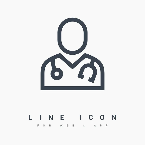 Doctor Line Vector Icon — Stock Vector