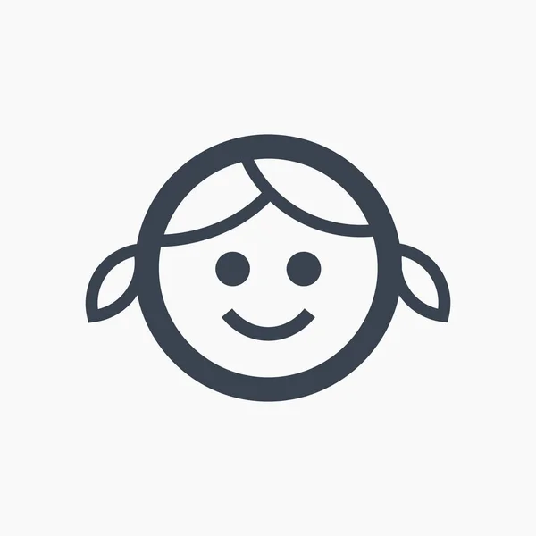 küçük kız izole en az simgesi. alt satırı vektör simgesi Web siteleri ve mobil minimalist düz tasarım için. 