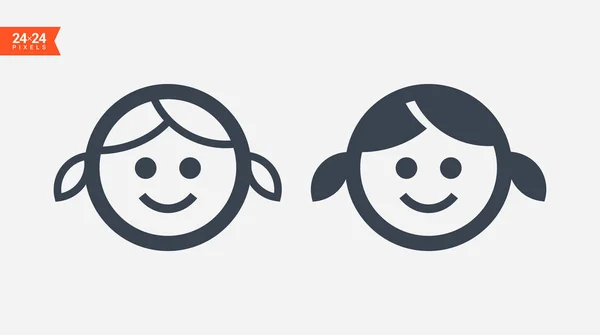 küçük kız izole en az simgesi. alt satırı vektör simgesi Web siteleri ve mobil minimalist düz tasarım için.