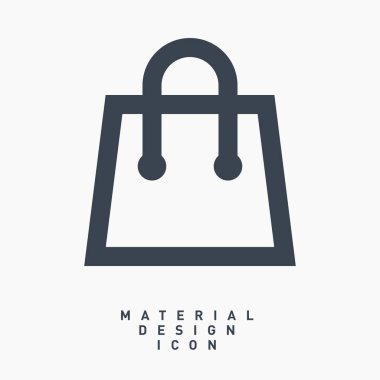 Alışveriş çantası malzeme tasarımına satırı vektör simgesi