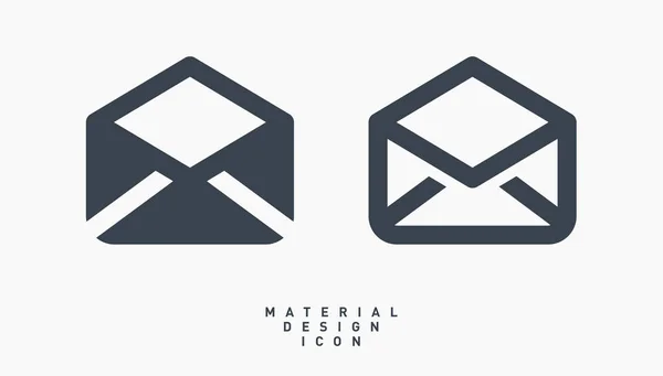 Mensaje Correo Electrónico Diseño Material Línea Vector Icono — Archivo Imágenes Vectoriales