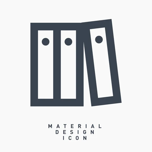 Ordner Archiviert Ordner Material Design Line Vektor Symbol — Stockvektor