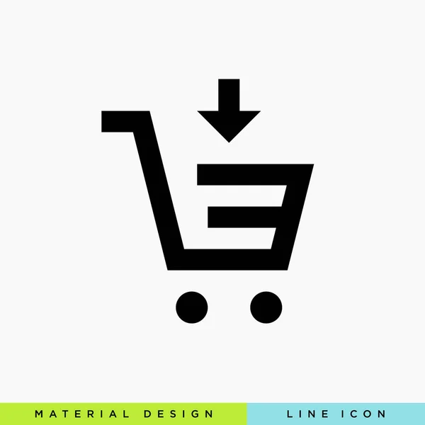 alışveriş sepeti ile çizgi vektör minimalist simgesi koymak