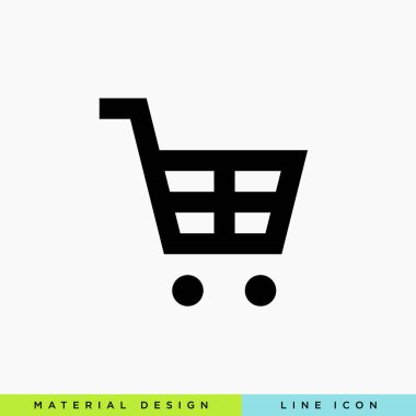 alışveriş sepeti satırı vektör minimalist simgesi