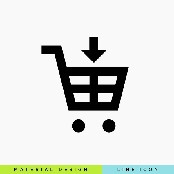 alışveriş sepeti ile çizgi vektör minimalist simgesi koymak