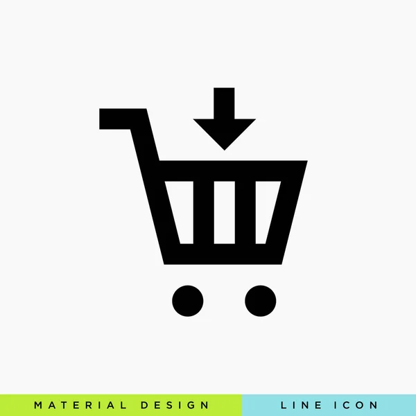 alışveriş sepeti ile çizgi vektör minimalist simgesi koymak