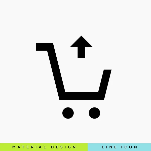 alışveriş sepeti satırı vektör minimalist simgesi çıkar yukarı