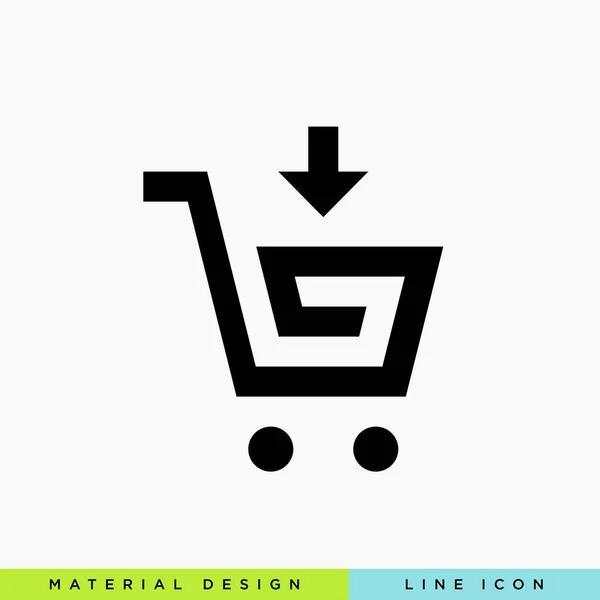 alışveriş sepeti ile çizgi vektör minimalist simgesi koymak