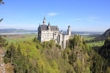Bavyera Almanya Nisan 2014 - Neuschwanstein kale görünümü