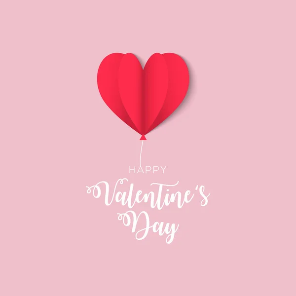 Dag Van Gelukkige Valentijnskaart Met Hart Vorm — Stockvector