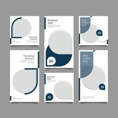 Sosyal ağ hikayeleri ve gönderileri için modaya uygun bir şablon, vektör illüstrasyonu. Sosyal medya için özgeçmiş tasarla.