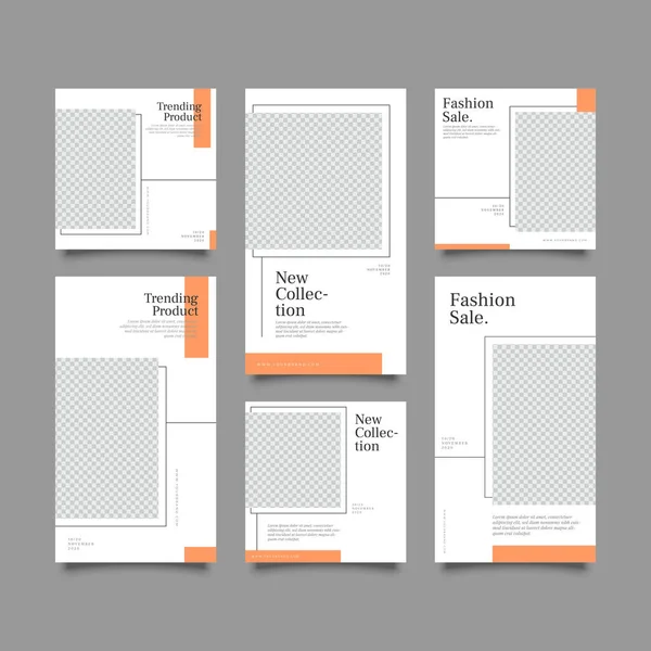 Sosyal ağ hikayeleri ve gönderileri için modaya uygun bir şablon, vektör illüstrasyonu. Sosyal medya için özgeçmiş tasarla.