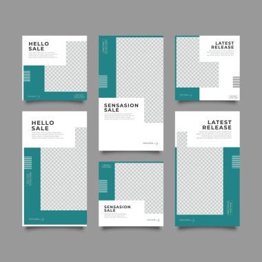 Sosyal medya hikayeleri ve gönderileri için modaya uygun bir şablon, vektör illüstrasyonu. Sosyal medya için özgeçmiş tasarla