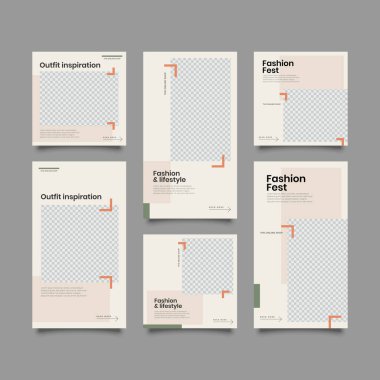 Sosyal ağlar hikayeleri ve gönderileri için popüler editable şablon, vektör illüstrasyon. Sosyal medya için arka planlar tasarla