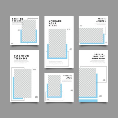Sosyal ağ hikayeleri ve gönderileri için modaya uygun bir şablon, vektör illüstrasyonu. Sosyal medya için özgeçmiş tasarla