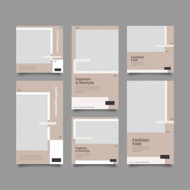 Sosyal Medya Ağı Hikayeleri ve Satış Sonrası Sancak Arkaplanı, Mobil Uygulama, Poster, Akıllı Telefon Şablonu Hikayesi 'nin 6' sını ayarla. düzenlenebilir şablon 10 vektör