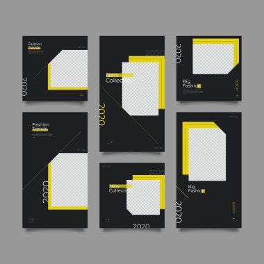 Sosyal Medya Ağı Hikayeleri ve Satış Sonrası Sancak Arkaplanı, Mobil Uygulama, Poster, Akıllı Telefon Şablonu Hikayesi 'nin 6' sını ayarla. düzenlenebilir şablon 10 vektör