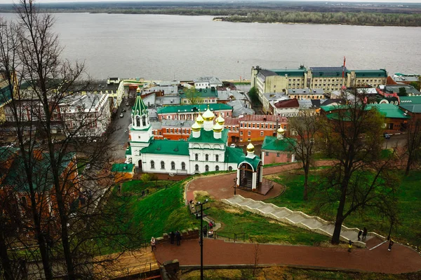 Nizhny Novgorod. Giunzione del fiume Oka con il fiume Volga — Foto Stock