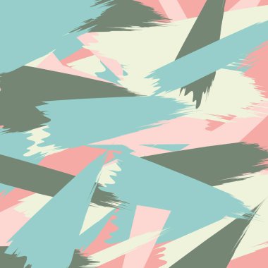 Elle çizilmiş desen fırça darbeleriyle pastel renklerde.