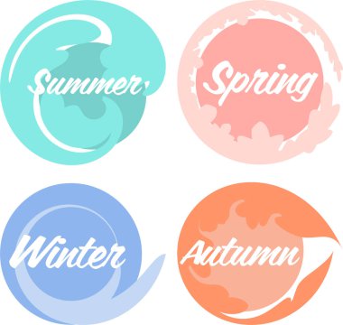 Daire şeklinde yazılı mevsim adlar kümesi