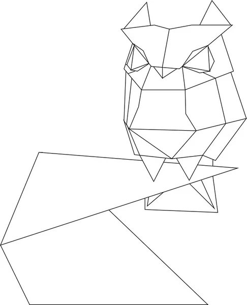 Cabeza Geométrica Búho Ilustración Vectorial Abstracta Pájaro Salvaje — Vector de stock