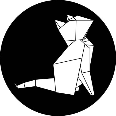 Poligonal kedi simgesi. Poligonal kedi tasarım konsepti geometri koleksiyonundan. Basit öğe vektör çizim şeffaf arka plan üzerinde.