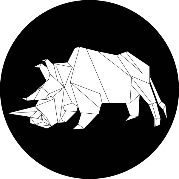 Nosorożca Origami Linie Nosorożca Origami Białym Tle Eps10 Wektor — Wektor stockowy