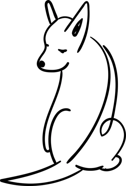 Línea de perro sobre fondo blanco. Animales. — Archivo Imágenes Vectoriales