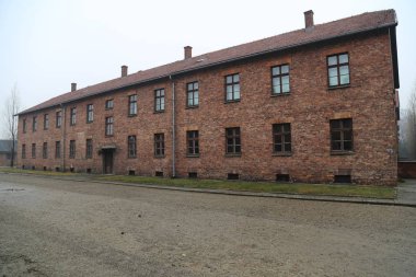 Auschwitz, Polonya - 15 Şubat 2016: Auschwitz toplama kampı