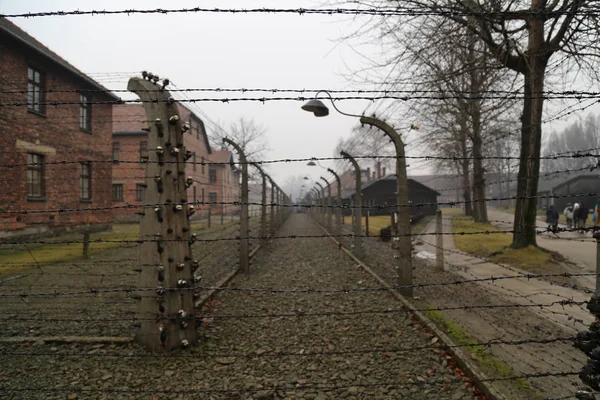 Auschwitz, Polonya - 15 Şubat 2016: Auschwitz toplama kampı