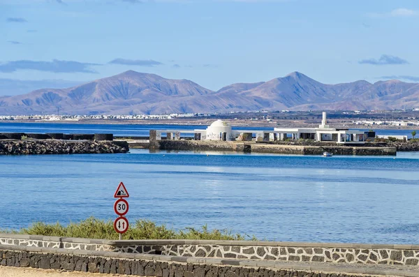 Arrecife Spanya Kasım 2018 Görünüm Terk Edilmiş Küçük Ada Islote — Stok fotoğraf