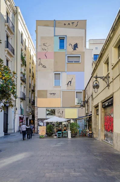 Barcelona Spain November 2018 Small Street Rambla Square Placa Bonsucces — Stock Photo, Image