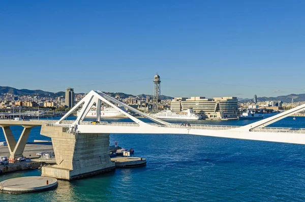 Barcelona Espanha Novembro 2018 Port Vell Com Sua Ponte Porta — Fotografia de Stock