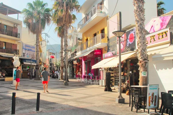 Chersonissos Creta Grécia 2015 Editorial Ilustrativo Ruas Cidade Resort Uma — Fotografia de Stock