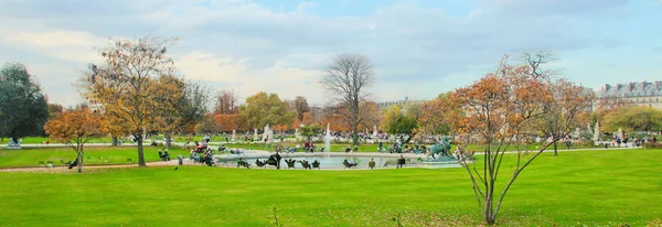 Vista Panorámica Del Jardín Las Tullerías París Desde Lado Del — Foto de Stock