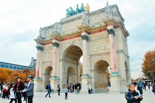 Paříž Francie 2015 Názorný Redakční Pohled Oblouk Triomphe Place Carousel — Stock fotografie