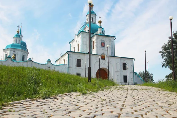 Stone Church Old Orthodox Male Monastery Russia City Yeniseisk — Stock Photo, Image