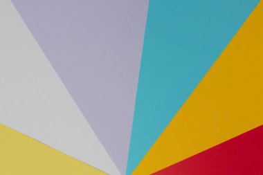 Altı renk, parlak, yüksek kontrastlı, metin için bol alan lı çok renkli arka plan.