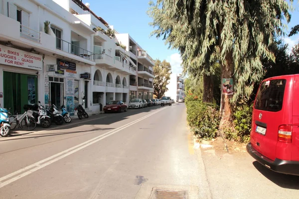 Agios Nikolaos Creta Grécia 2015 Editorial Ilustrativo Uma Rua Uma — Fotografia de Stock