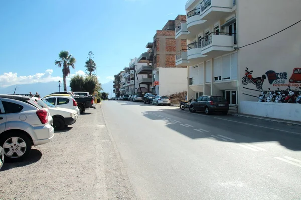 Άγιος Νικόλαος Κρήτη Ελλάδα 2015 Ενδεικτικό Συντακτική Οδός Μιας Ελληνικής — Φωτογραφία Αρχείου