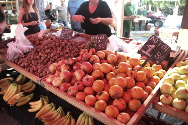 Rethymno 크레타 그리스 2015 도시의 광장에서 과일과 야채의 일러스트 — 스톡 사진