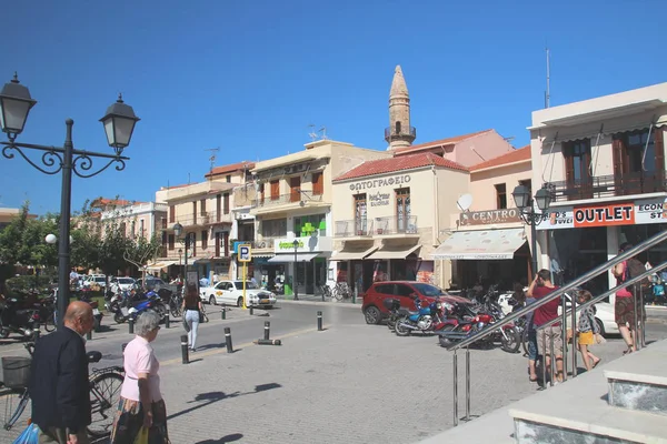 Rethymno Crete Greece 2015 Illustrative Editorial View Buildings Surrounding Main — стоковое фото