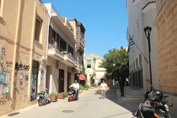 Rethymno Creta Grécia 2015 Illustrative Editorial Street Parte Antiga Cidade — Fotografia de Stock